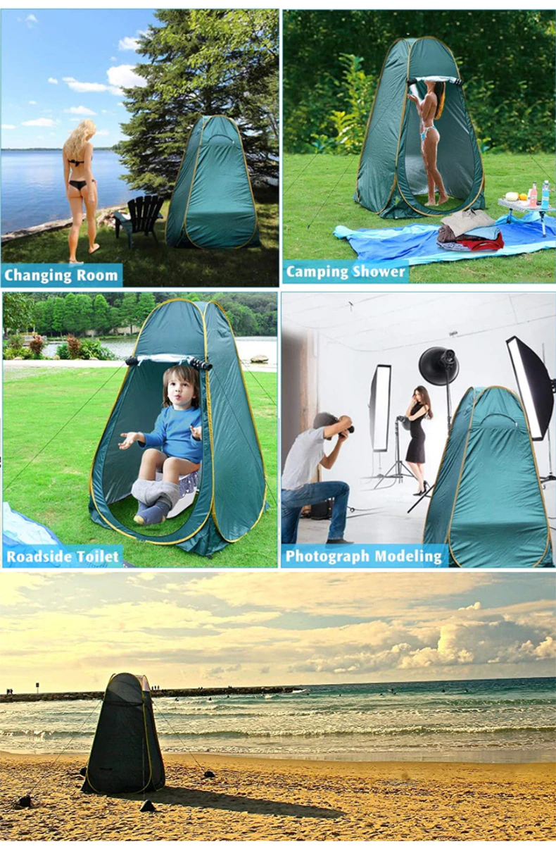 Cheap Goat Tents Outdoor Camping Tent Portable Shower Bath Changing Fitting Room Rain Shelter Single Camping Beach Privacy Toilet Fishing Tents