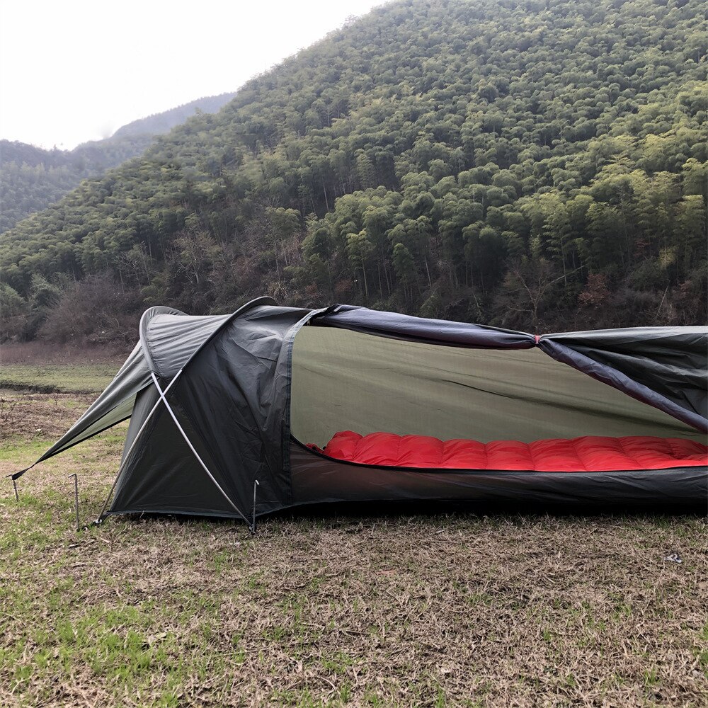 Cheap Goat Tents Outdoor Camping Tent Portable Ultralight Single Person Tent 210d Oxford Waterproof Mesh Window Tents For Backpacking Hiking
