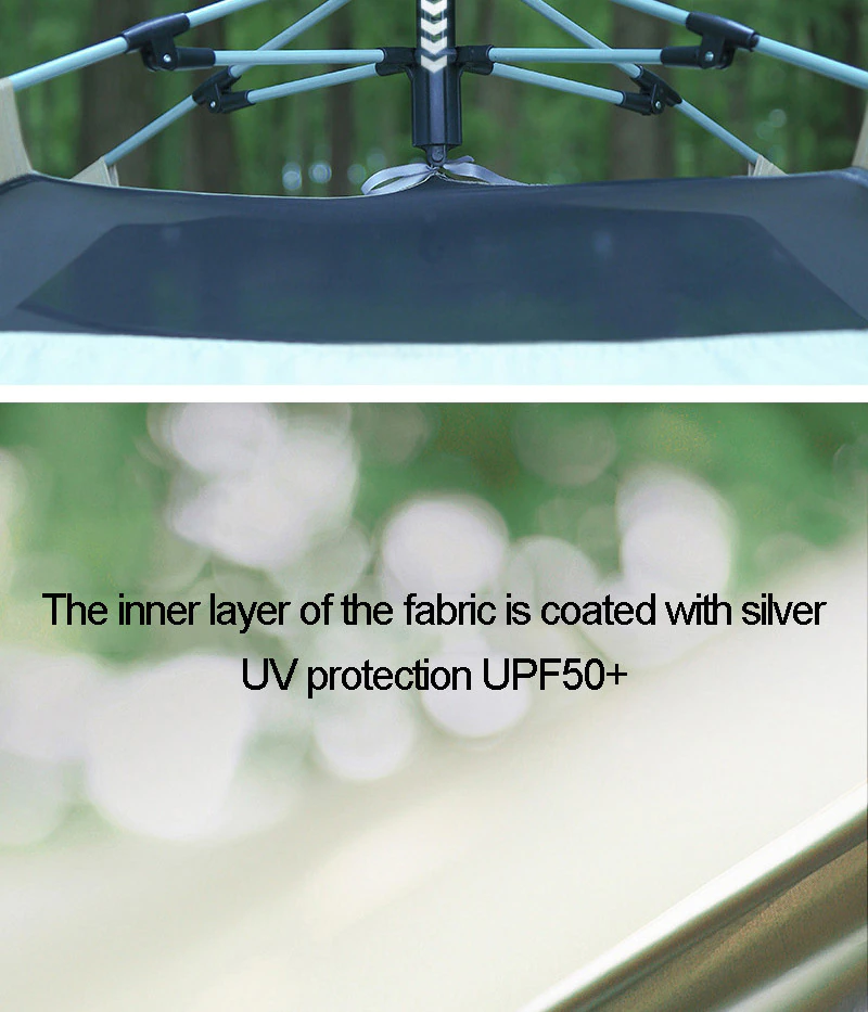 Cheap Goat Tents Outdoor Camping Tent Rainproof Beach Folding Thickened Black Silver Coating Big 3
