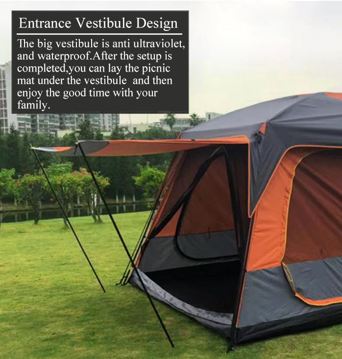 Cheap Goat Tents Outdoor Camping Tents Two Rooms And One Hall 8+person Tent Camping Tent Double Layers Waterproof Super Large Space Family Travel