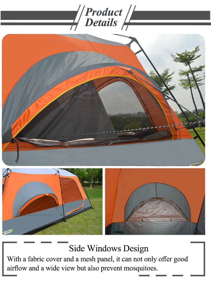 Cheap Goat Tents Outdoor Camping Tents Two Rooms And One Hall 8+person Tent Camping Tent Double Layers Waterproof Super Large Space Family Travel