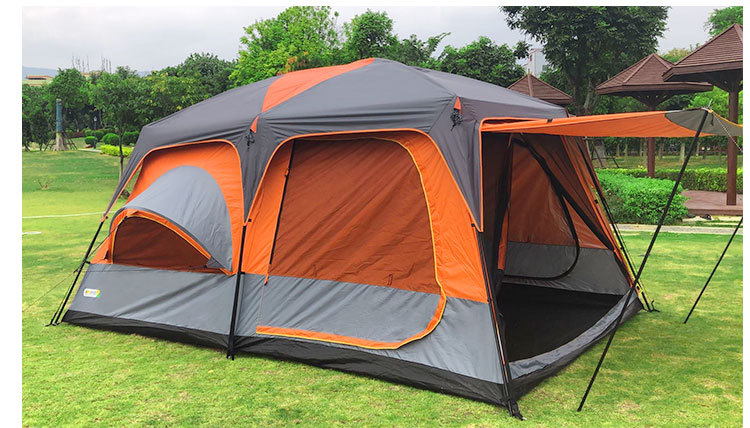 Cheap Goat Tents Outdoor Camping Tents Two Rooms And One Hall 8+person Tent Camping Tent Double Layers Waterproof Super Large Space Family Travel