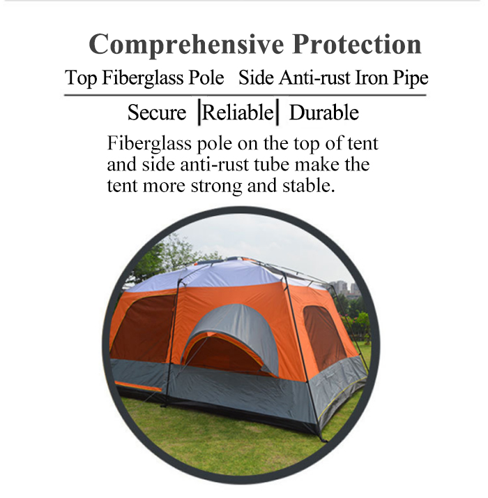 Cheap Goat Tents Outdoor Camping Tents Two Rooms And One Hall 8+person Tent Camping Tent Double Layers Waterproof Super Large Space Family Travel