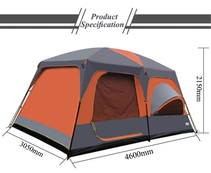 Cheap Goat Tents Outdoor Camping Tents Two Rooms And One Hall 8+person Tent Camping Tent Double Layers Waterproof Super Large Space Family Travel