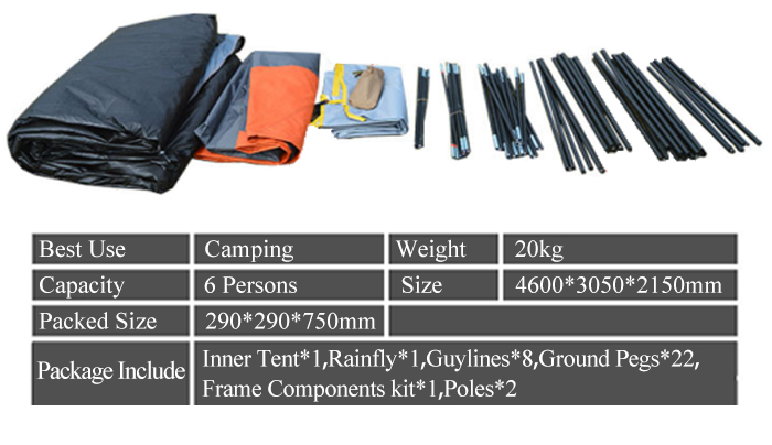 Cheap Goat Tents Outdoor Camping Tents Two Rooms And One Hall 8+person Tent Camping Tent Double Layers Waterproof Super Large Space Family Travel