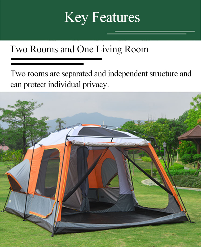 Cheap Goat Tents Outdoor Camping Tents Two Rooms And One Hall 8+person Tent Camping Tent Double Layers Waterproof Super Large Space Family Travel