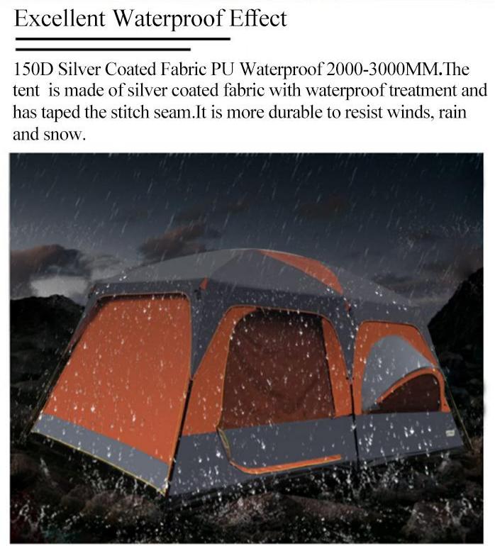 Cheap Goat Tents Outdoor Camping Tents Two Rooms And One Hall 8+person Tent Camping Tent Double Layers Waterproof Super Large Space Family Travel