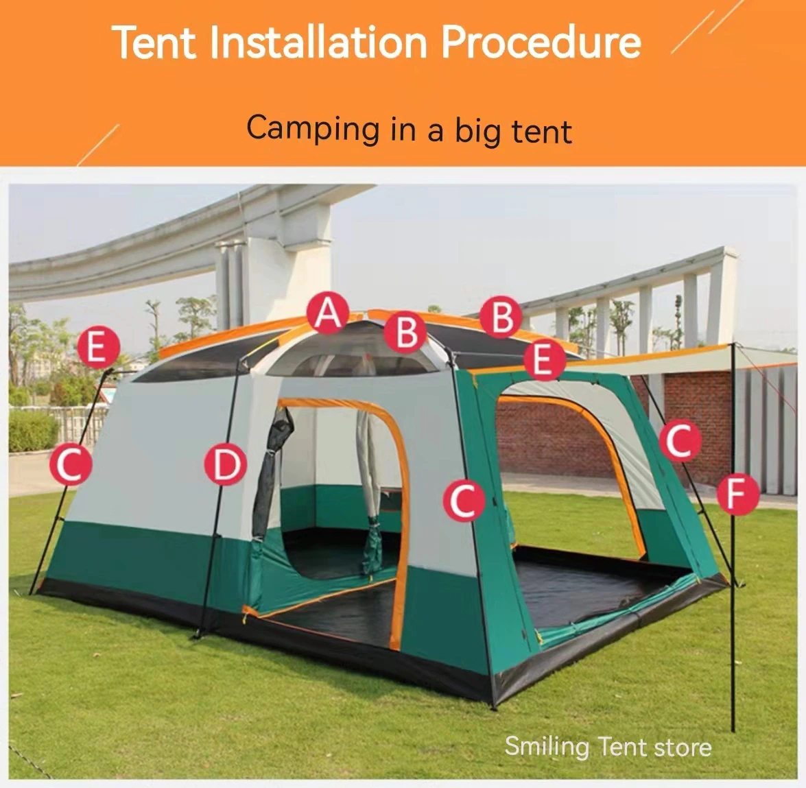 Cheap Goat Tents Outdoor Camping With 2 Bedrooms And 1 Living Room Big Tent 8