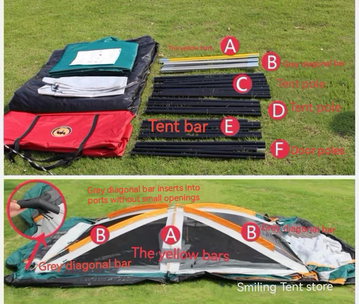 Cheap Goat Tents Outdoor Camping With 2 Bedrooms And 1 Living Room Big Tent 8