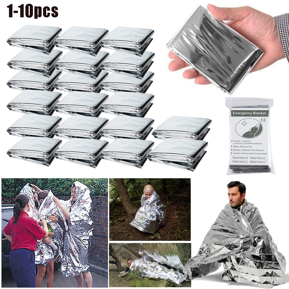 Cheap Goat Tents Outdoor Emergency Survival Rescue Blanket Waterproof Foil Thermal Space First Aid Folding Tent Camping Shelter Military Blanket