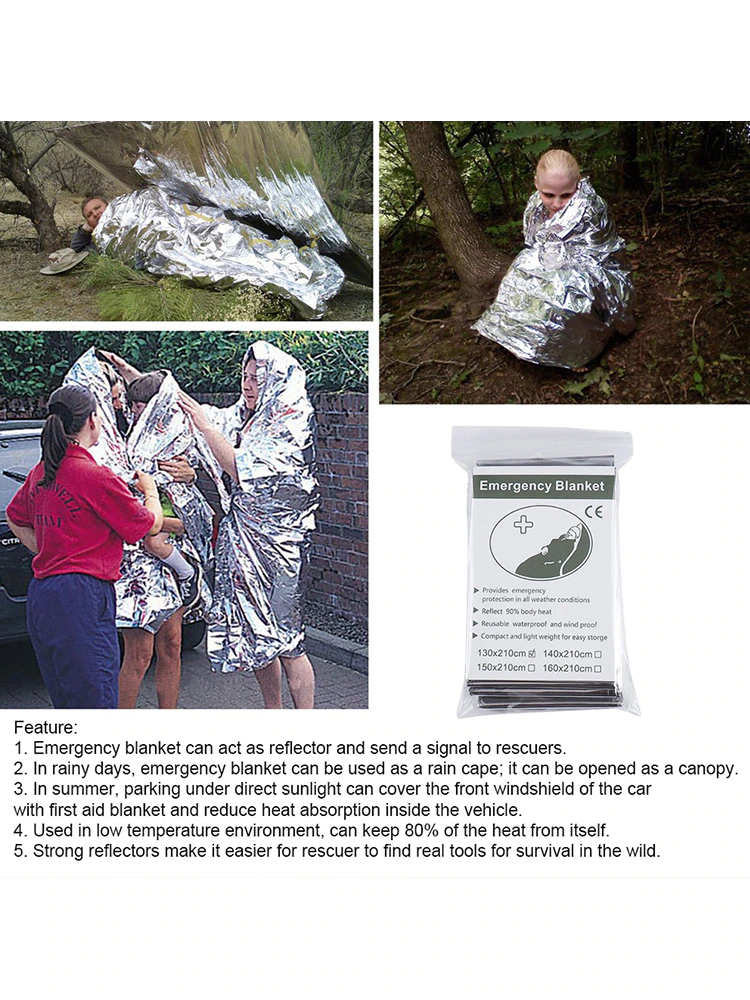 Cheap Goat Tents Outdoor Emergency Survival Rescue Blanket Waterproof Foil Thermal Space First Aid Folding Tent Camping Shelter Military Blanket