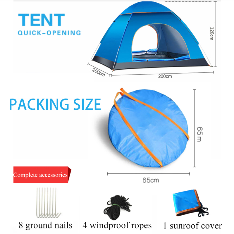 Cheap Goat Tents Outdoor Family Travel Camping Tent Automatic Open Beach Pop Up Tent 2