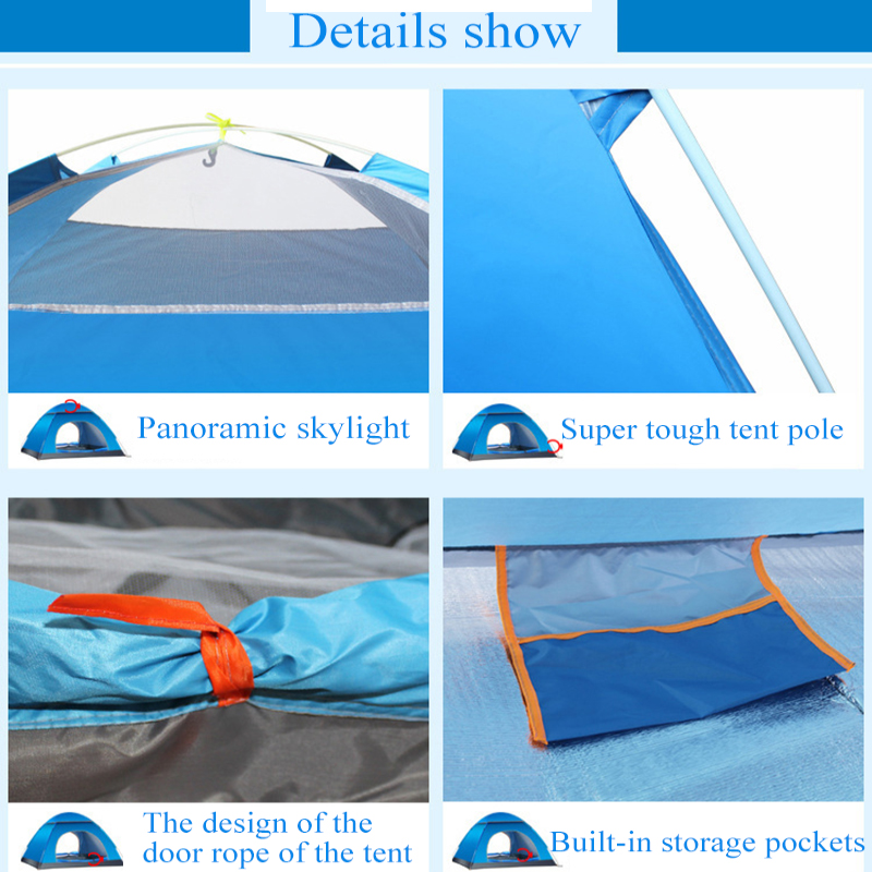 Cheap Goat Tents Outdoor Family Travel Camping Tent Automatic Open Beach Pop Up Tent 2