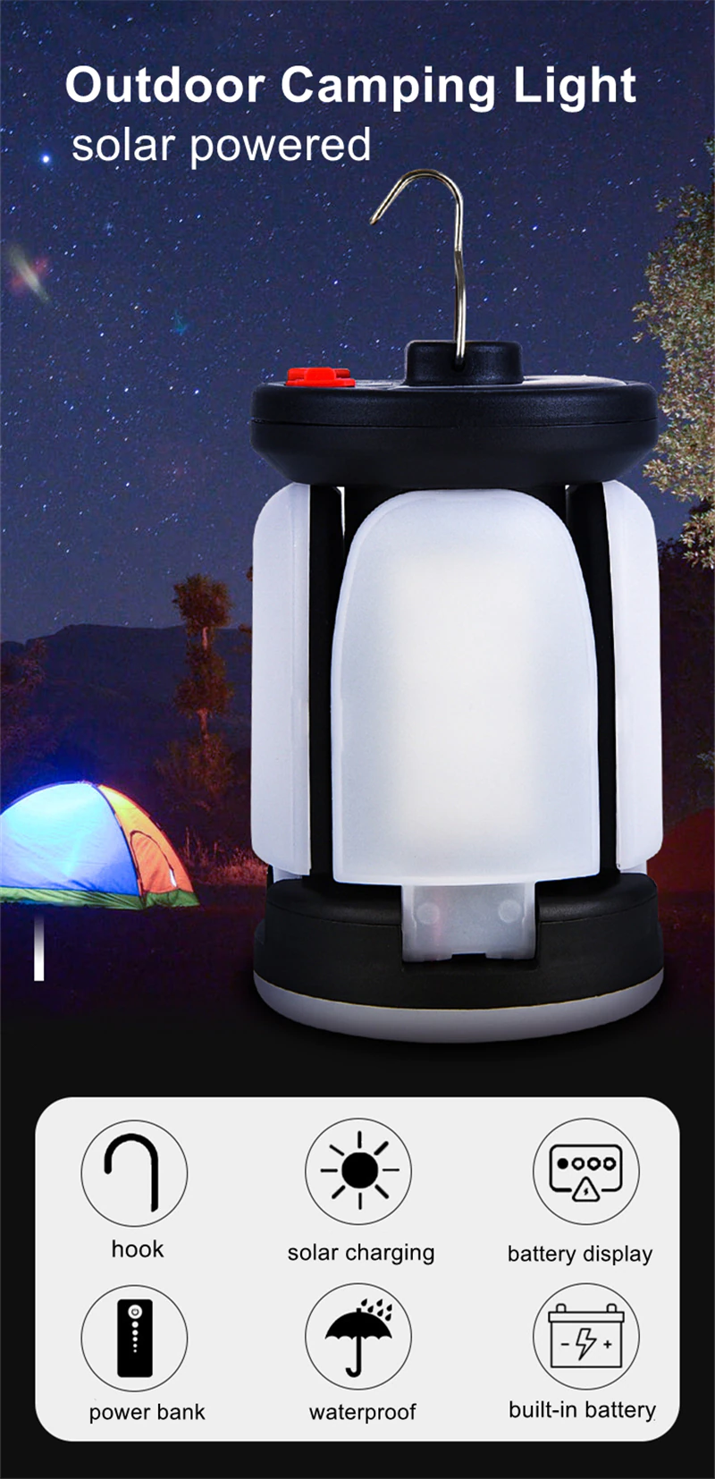 Cheap Goat Tents Outdoor Lighting Led Leaf Camping Lamp Hung Emergency Solar Usb Rechargeable Tent Camping Lights Fishing Travel Lanterns