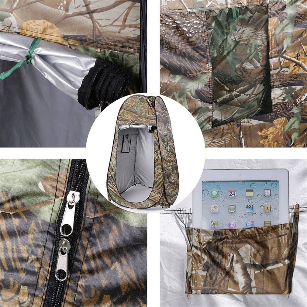 Cheap Goat Tents Outdoor Moving Shower Toilet Tent Privacy Changing Bath Shelter Fitting Room Waterproof Pop Up 180t Tent With Bag Camouflage