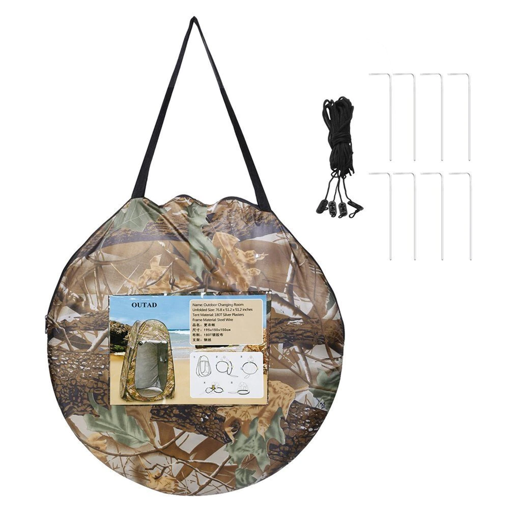 Cheap Goat Tents Outdoor Moving Shower Toilet Tent Privacy Changing Bath Shelter Fitting Room Waterproof Pop Up 180t Tent With Bag Camouflage