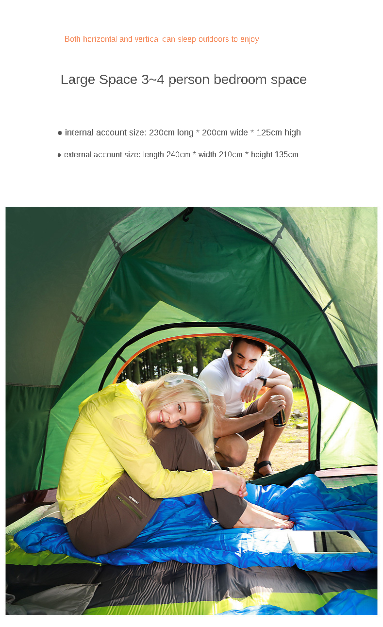 Cheap Goat Tents Outdoor Multi Person Full Automatic Tent Double Deck Windproof Camping Tent