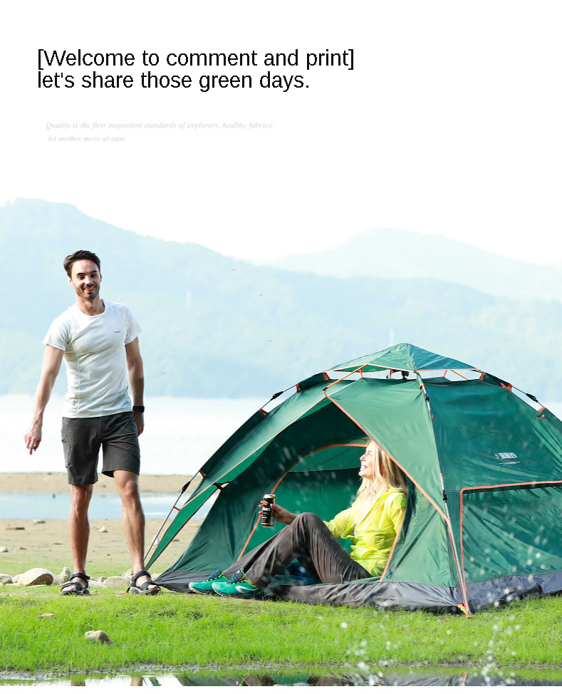 Cheap Goat Tents Outdoor Multi Person Full Automatic Tent Double Deck Windproof Camping Tent