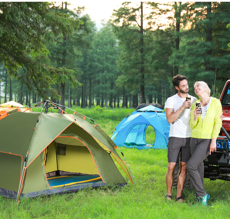 Cheap Goat Tents Outdoor Multi Person Full Automatic Tent Double Deck Windproof Camping Tent