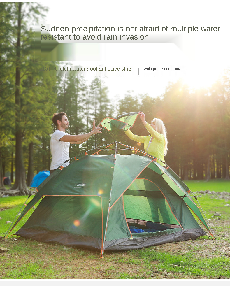 Cheap Goat Tents Outdoor Multi Person Full Automatic Tent Double Deck Windproof Camping Tent