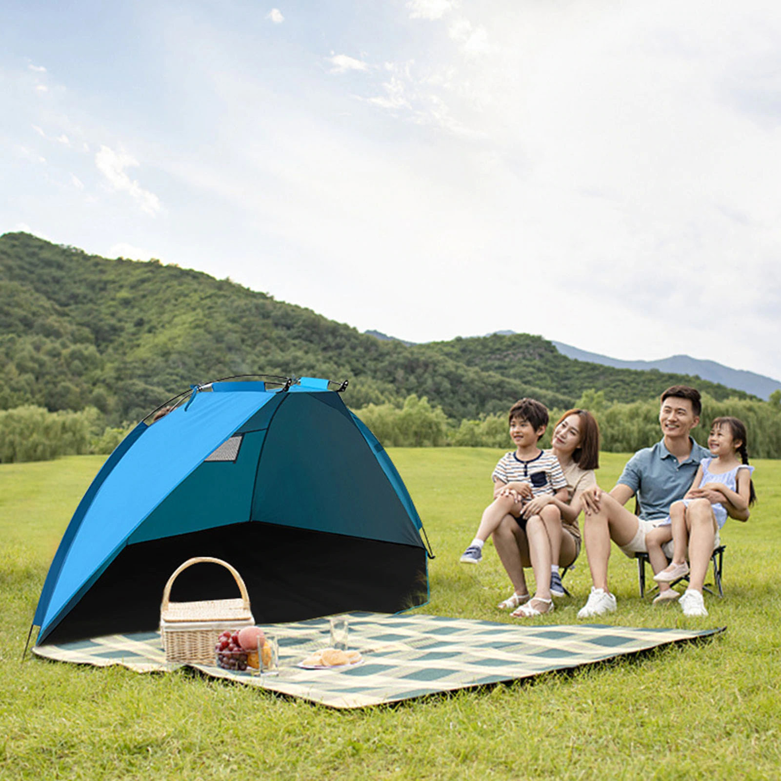 Cheap Goat Tents Outdoor Shade Tent Beach Tent Portable Beach Sun Shade Canopy Camping Accessories Hiking Fishing Weekend Trips Sporting Events