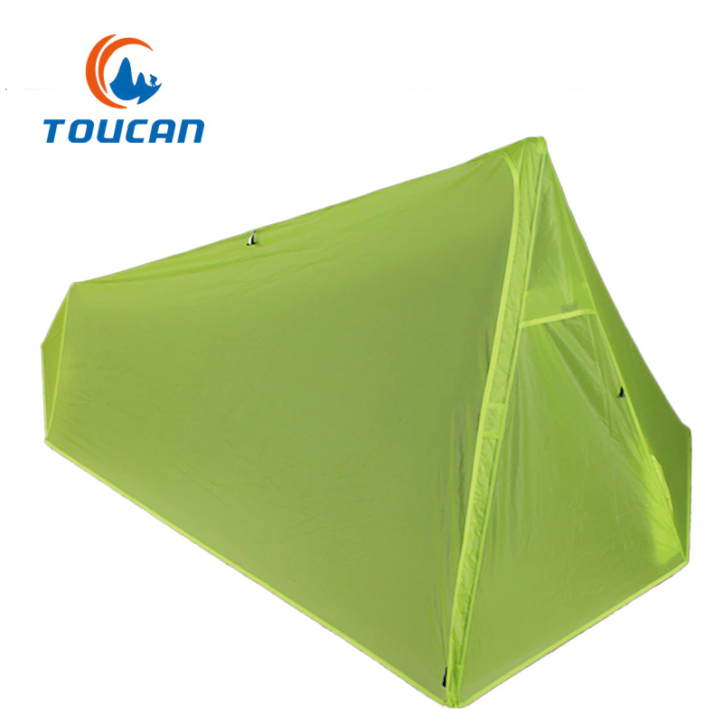 Cheap Goat Tents Outdoor Ultralight Rodless Camping Hiking 3 Season 15d Nylon Silicon Coating Double Layer Tent For 2 Person