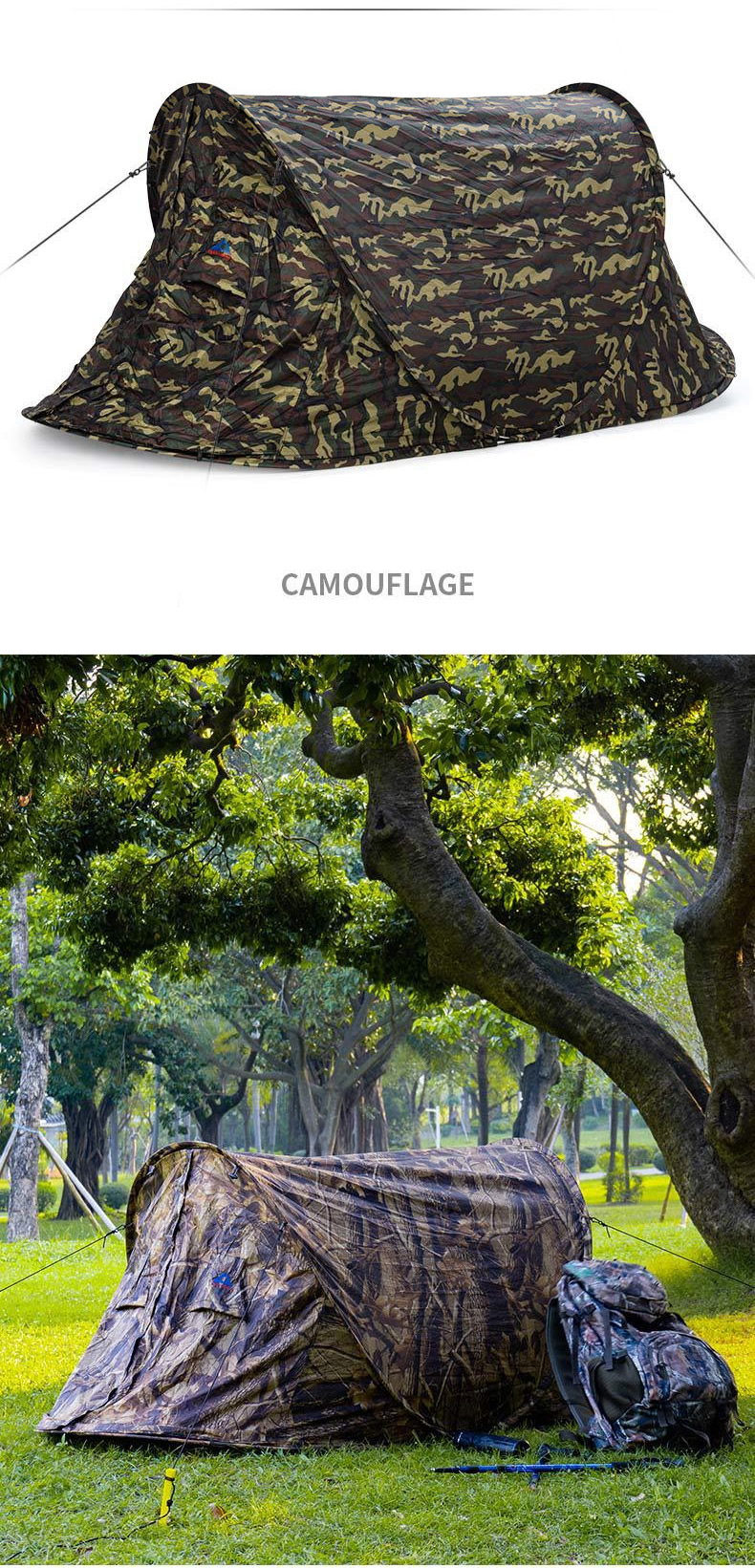 Cheap Goat Tents Outdoor Ultralight Throwing Tent Automatic Pop Up Camouflage Hiking Backpacking Camping Fishing Waterproof Single Tent