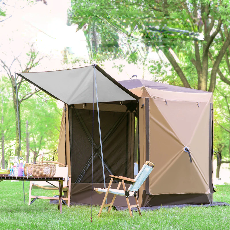 Cheap Goat Tents Outdoor Windproof And Rainproof Field Camping With Foyer Canopy Car Multi