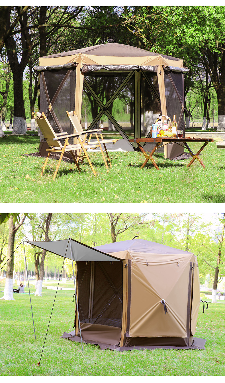 Cheap Goat Tents Outdoor Windproof And Rainproof Field Camping With Foyer Canopy Car Multi