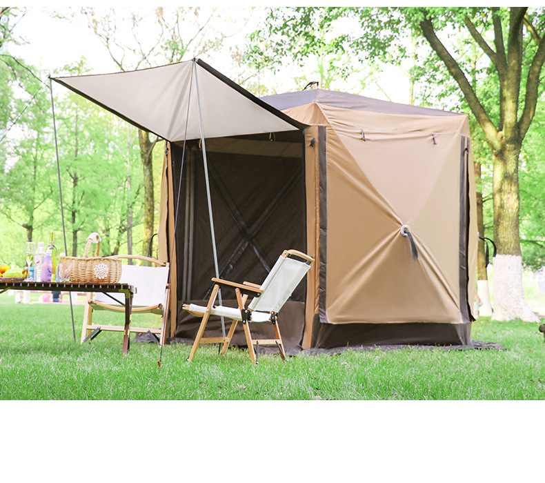 Cheap Goat Tents Outdoor Windproof And Rainproof Field Camping With Foyer Canopy Car Multi
