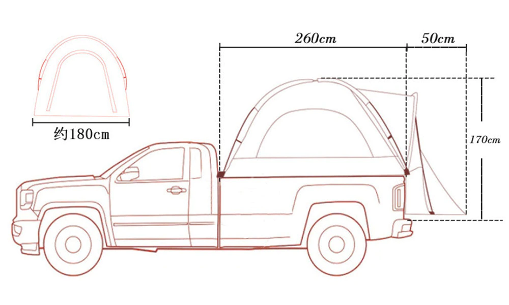Cheap Goat Tents Pickup Truck Tailgate Bed Tent Outdoor Canopy Camper Pickup Roof Cover Tent For Camping