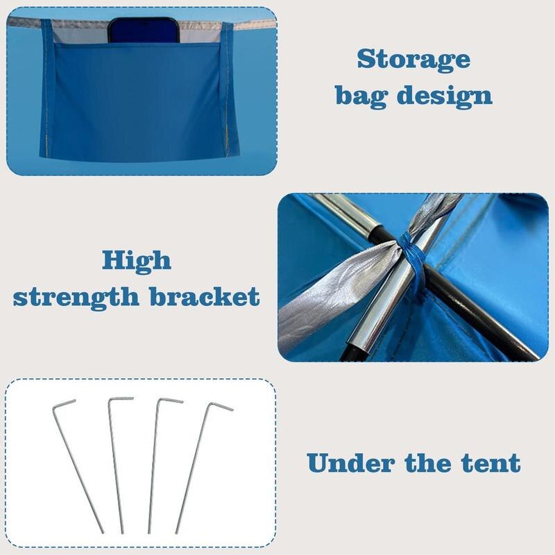 Cheap Goat Tents Portable Double Outdoor Shade Tent Large Space Breathable Easy Setup Beach Sun Protection Tent Blue Color