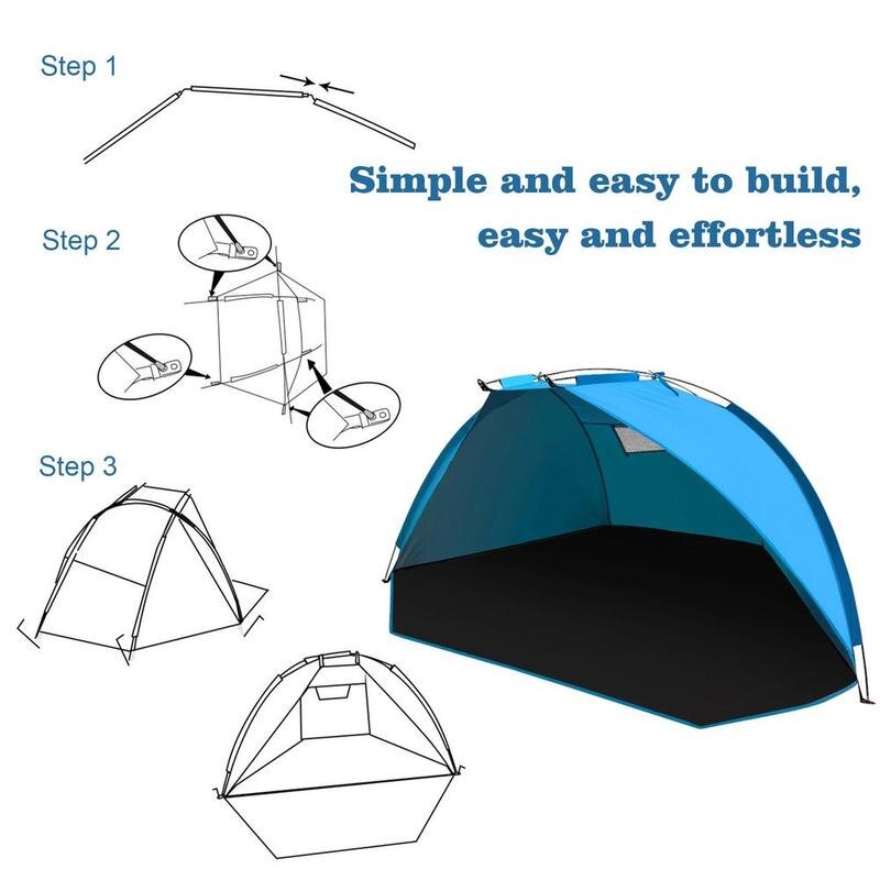 Cheap Goat Tents Portable Double Outdoor Shade Tent Large Space Breathable Easy Setup Beach Sun Protection Tent Blue Color