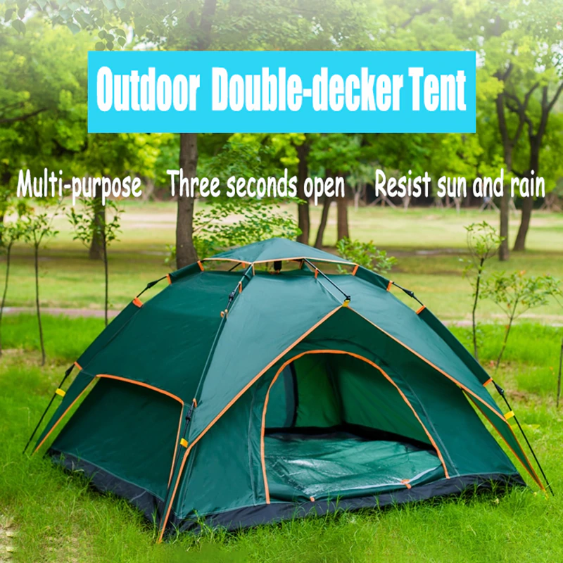 Cheap Goat Tents Portable Family Camping 2 Layers Tent Single Layer Use Suit For 3