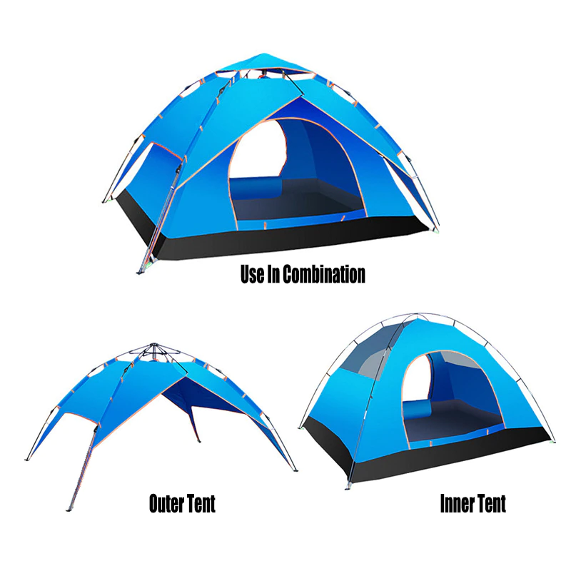Cheap Goat Tents Portable Family Camping 2 Layers Tent Single Layer Use Suit For 3