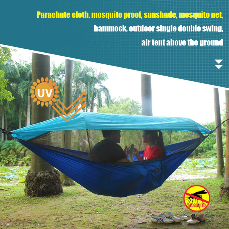 Cheap Goat Tents Portable Outdoor Camping Hammock With Awning Mosquito Net Hanging Bed Swing Tent Edf88