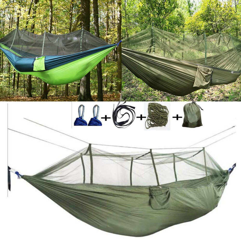 Cheap Goat Tents Portable Outdoor Camping Hammock With Mosquito Net High Strength Parachute Fabric Hanging Bed Hunting Sleeping Swing