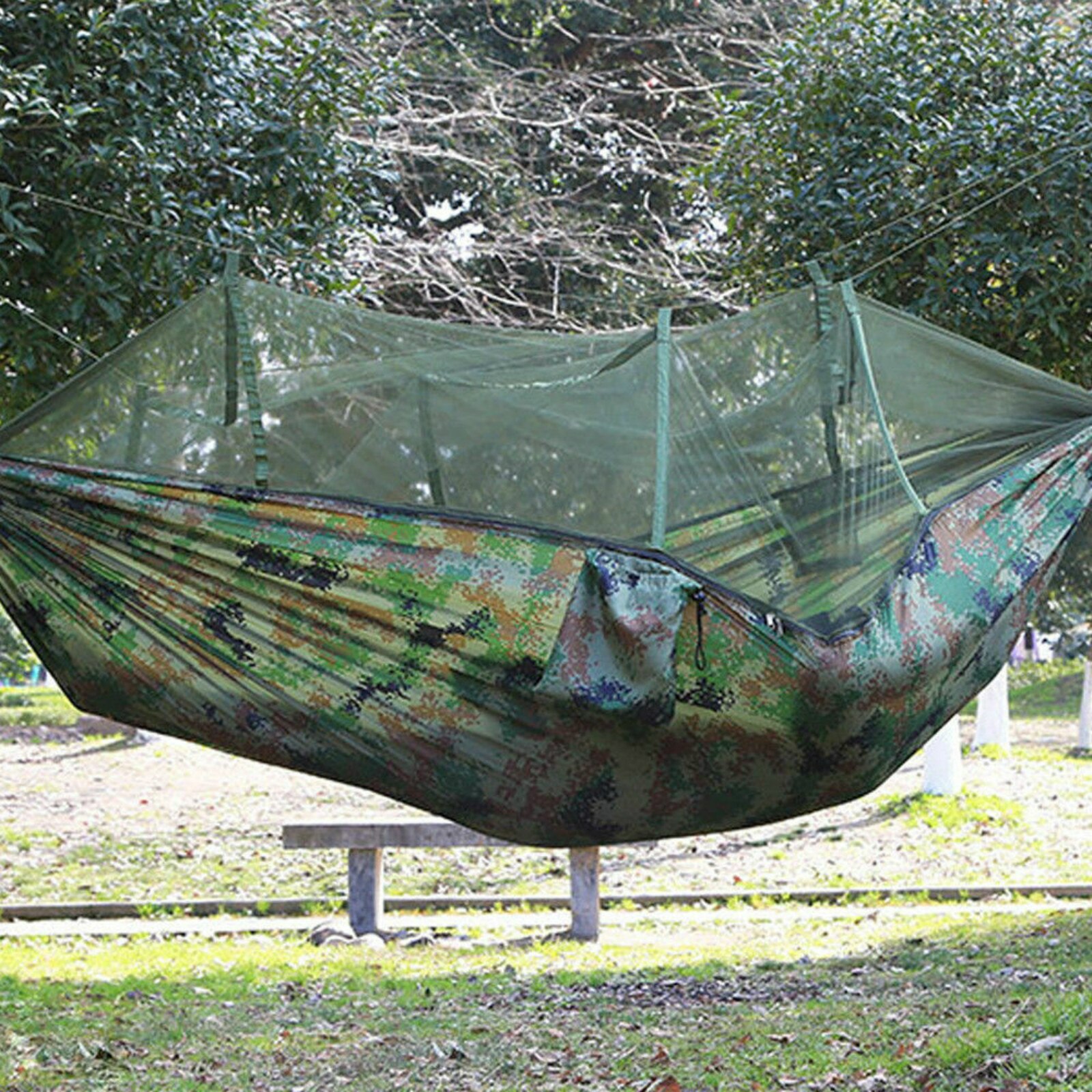 Cheap Goat Tents Portable Outdoor Camping Hammock With Mosquito Net High Strength Parachute Fabric Hanging Bed Hunting Sleeping Swing