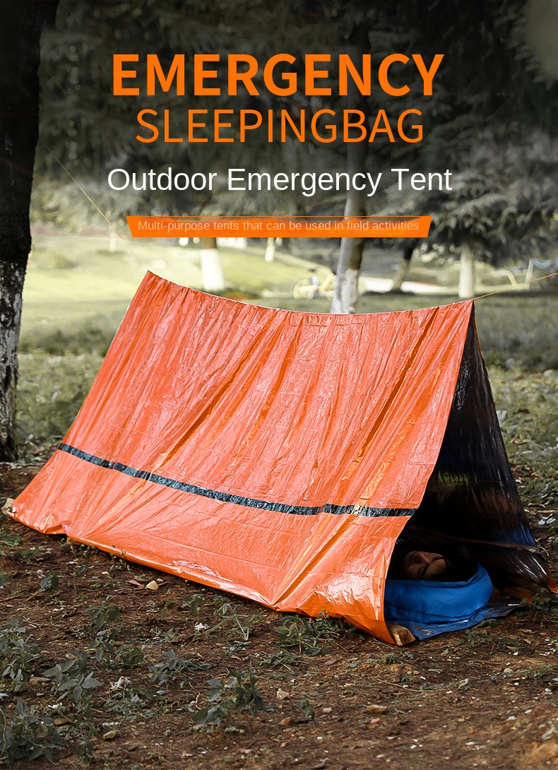 Cheap Goat Tents Portable Outdoor Camping Temporary Simple Sleeping Bag Warm Emergency Blanket Single Layer Aluminum Film Triangle Tent