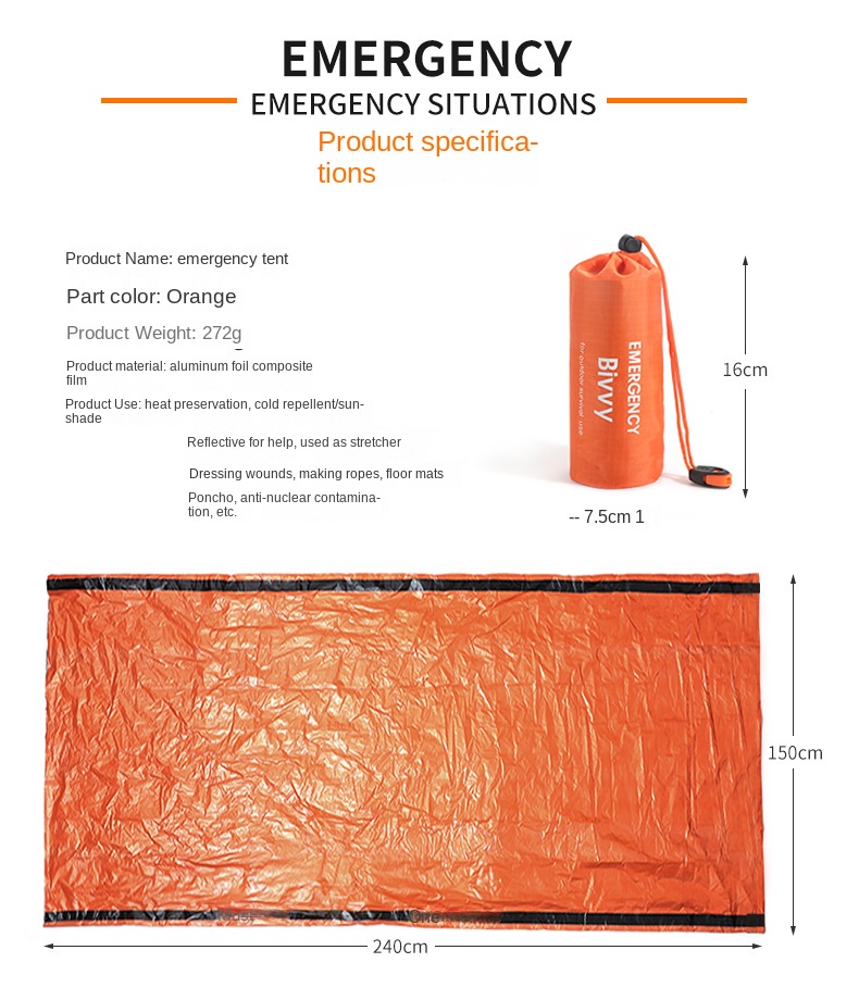 Cheap Goat Tents Portable Outdoor Camping Temporary Simple Sleeping Bag Warm Emergency Blanket Single Layer Aluminum Film Triangle Tent