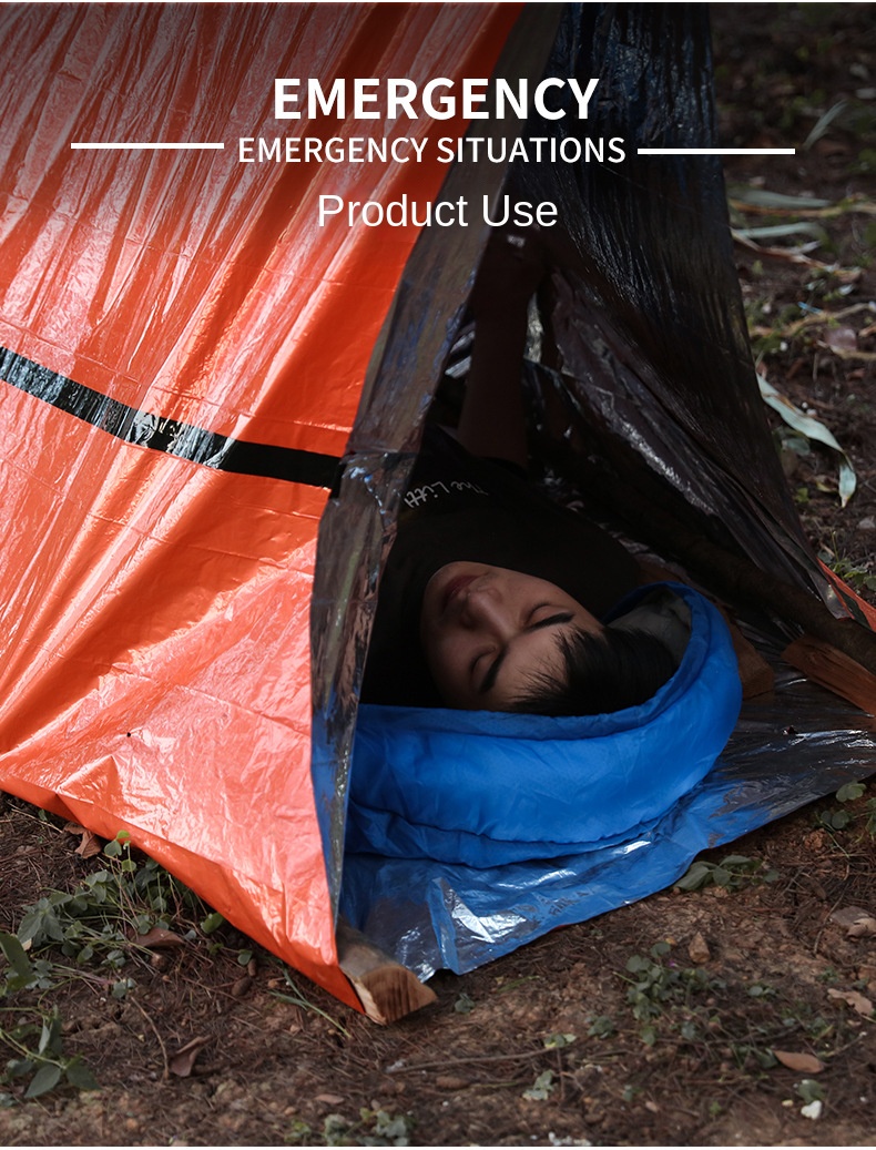 Cheap Goat Tents Portable Outdoor Camping Temporary Simple Sleeping Bag Warm Emergency Blanket Single Layer Aluminum Film Triangle Tent