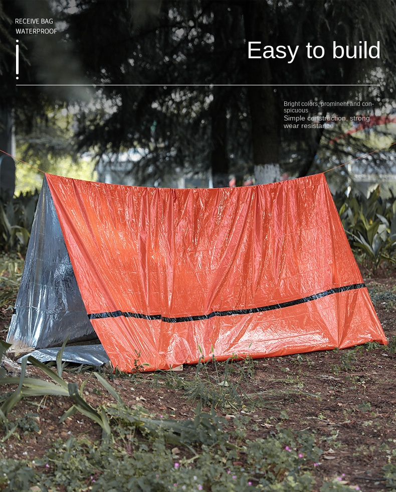 Cheap Goat Tents Portable Outdoor Camping Temporary Simple Sleeping Bag Warm Emergency Blanket Single Layer Aluminum Film Triangle Tent