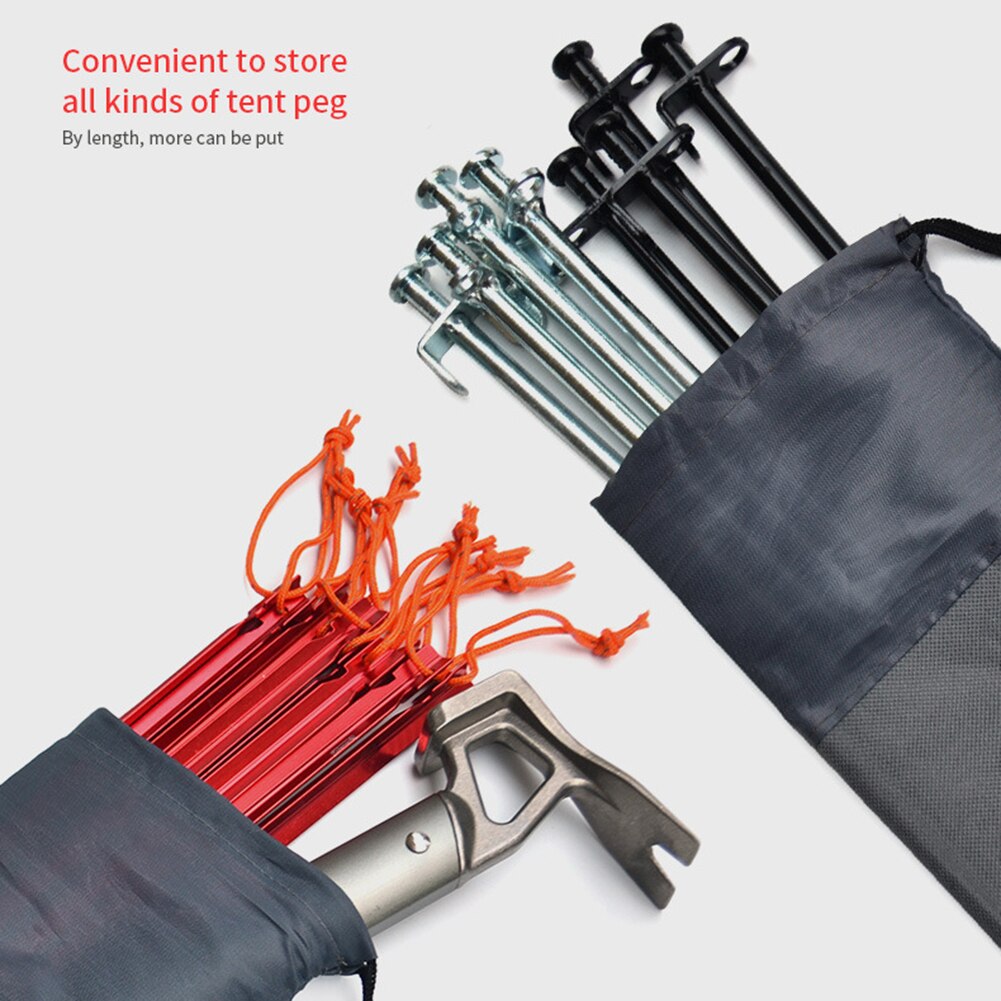 Cheap Goat Tents Portable Tent Pegs Bag Hammer Wind Rope Buckles Tent Nail Stake Storage Pouch Pocket For Outdoor Camping Climbing