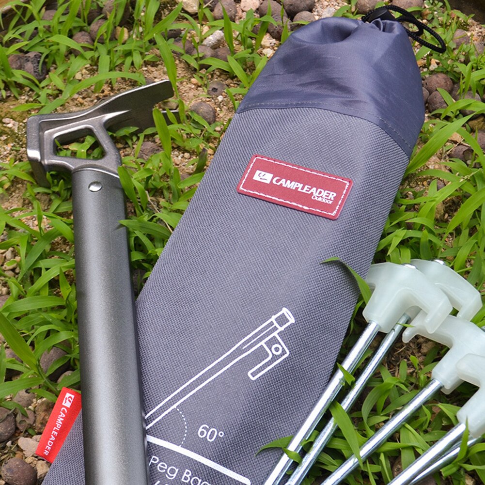 Cheap Goat Tents Portable Tent Pegs Bag Hammer Wind Rope Buckles Tent Nail Stake Storage Pouch Pocket For Outdoor Camping Climbing