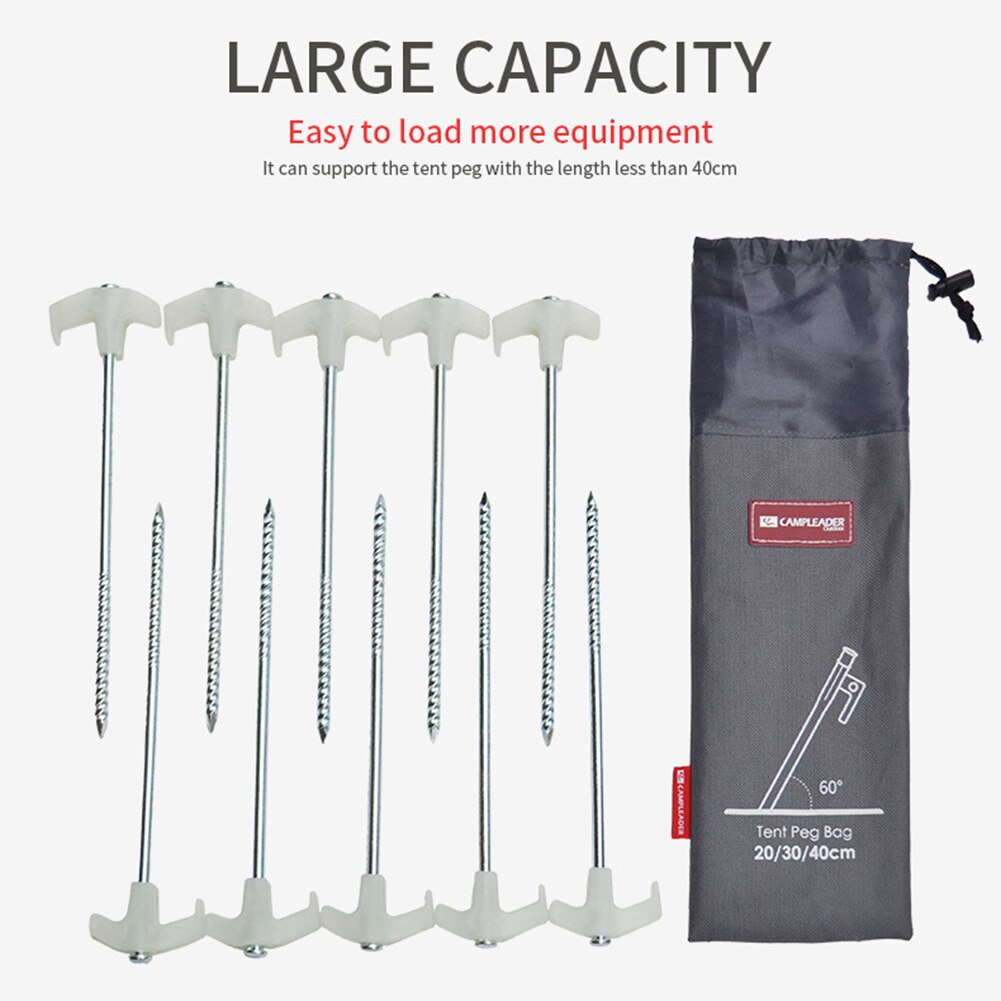Cheap Goat Tents Portable Tent Pegs Bag Hammer Wind Rope Buckles Tent Nail Stake Storage Pouch Pocket For Outdoor Camping Climbing