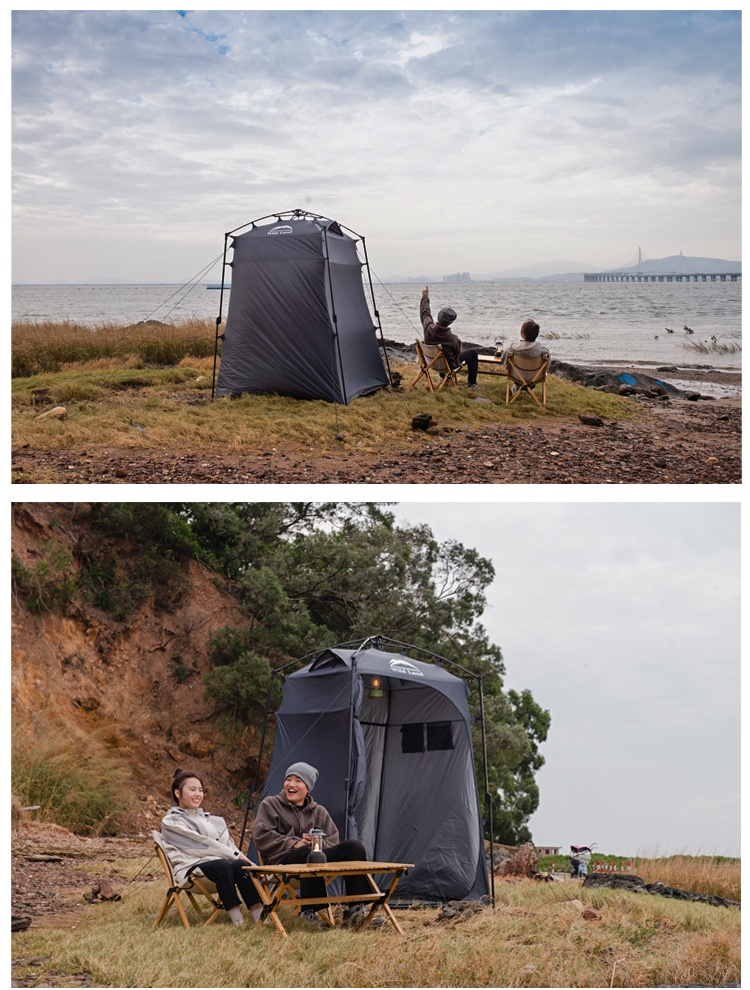 Cheap Goat Tents Portable Toilet Shower Tent Camping Equipment Tourist Awning Ultralight Tarp Hiking Washroom Outdoor Accessories Camp Supplies