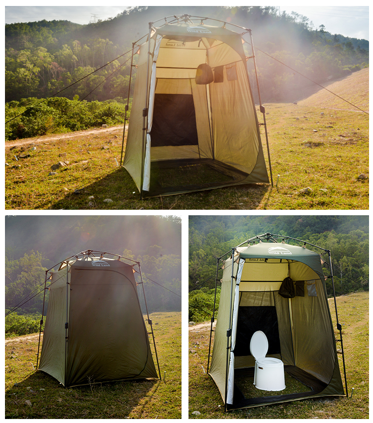 Cheap Goat Tents Portable Toilet Shower Tent Camping Equipment Tourist Awning Ultralight Tarp Hiking Washroom Outdoor Accessories Camp Supplies