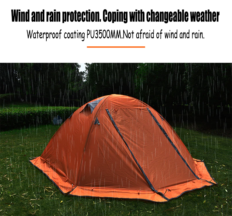 Cheap Goat Tents Portable Ultralight Camping Tent 2 Persons Cycling Tent Double Layers Waterproof Aluminum Pole 3 Season Camping Tent