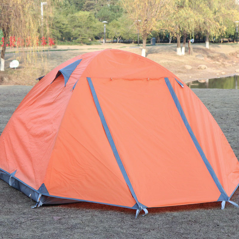 Cheap Goat Tents Portable Ultralight Camping Tent 2 Persons Cycling Tent Double Layers Waterproof Aluminum Pole 3 Season Camping Tent