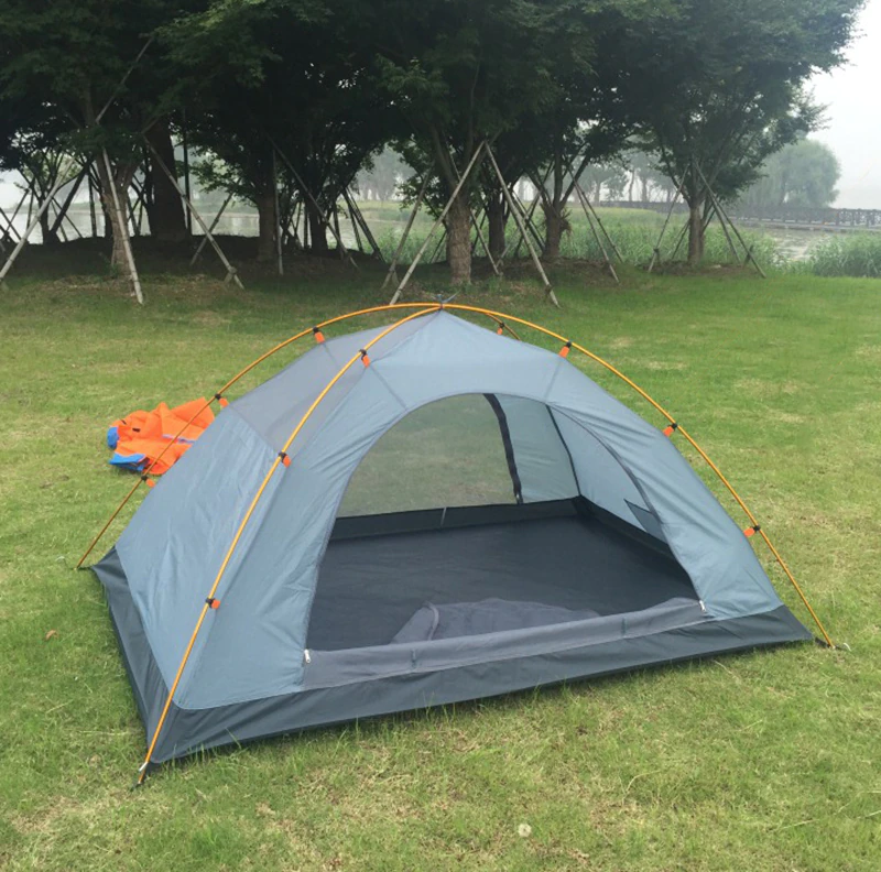 Cheap Goat Tents Portable Ultralight Camping Tent 2 Persons Cycling Tent Double Layers Waterproof Aluminum Pole 3 Season Camping Tent